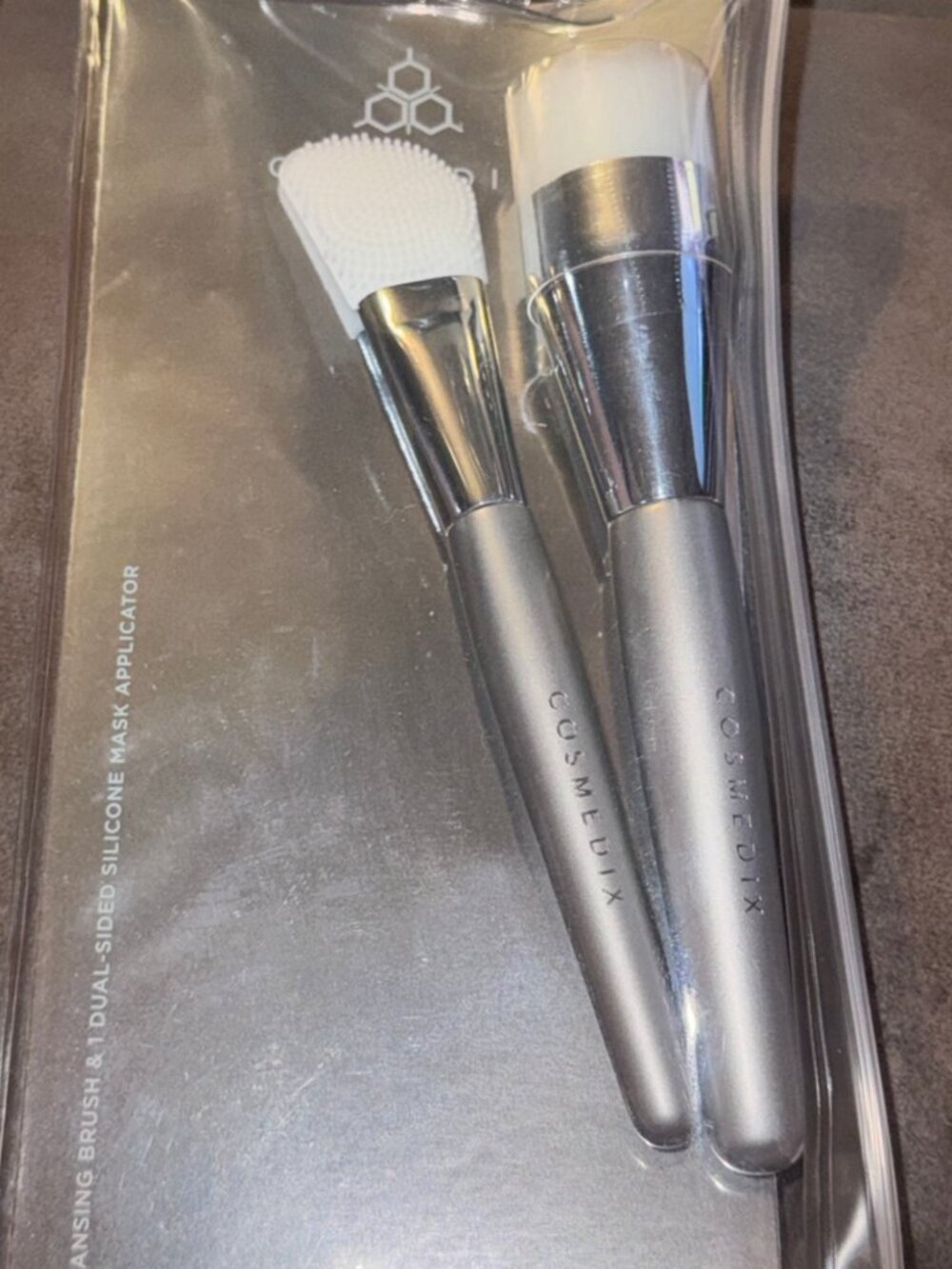 COSMEDIX Cleansing Brush & Dual-Sided Silicone Mask Applicator Set NEW